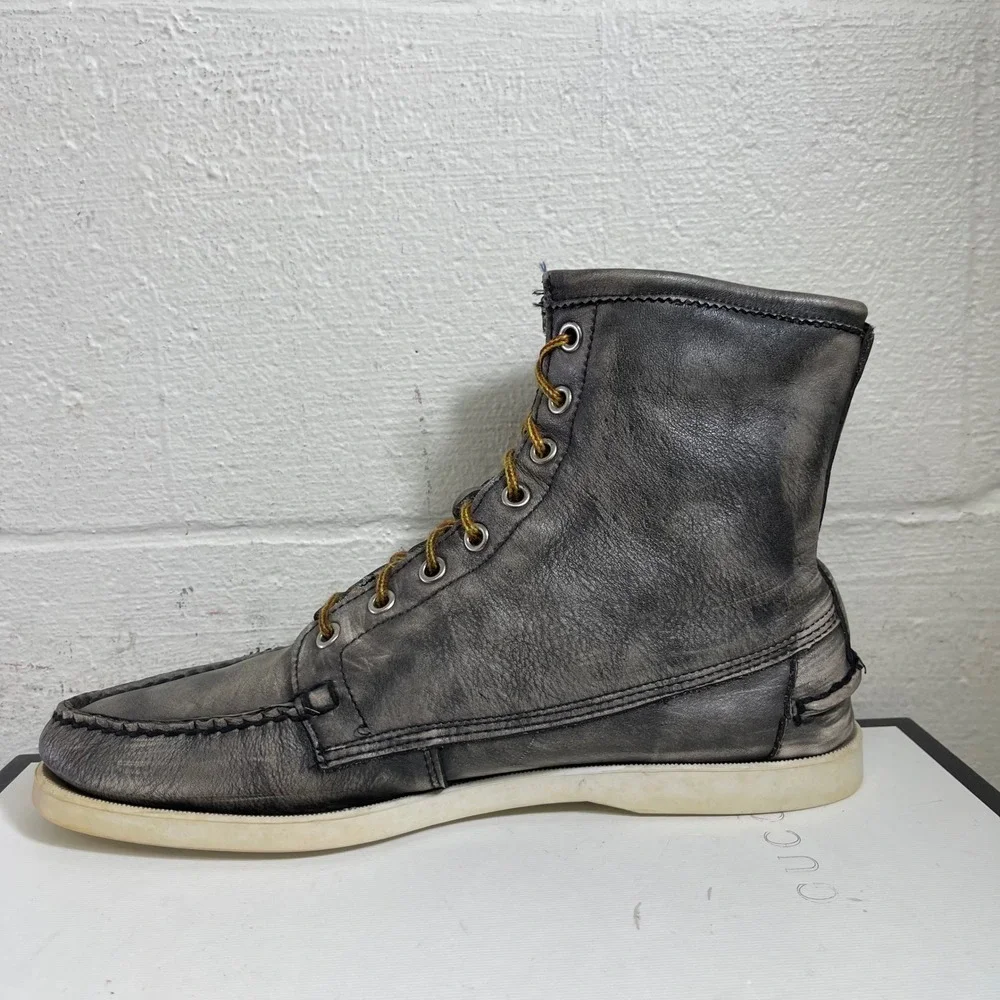 Sebago Lighthouse Tinsel Black‎ Leather Ankle Boots Lace Up Men's US 9 M
